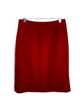 Charles Gray Pencil Skirt Womens Size 4 Red Wool Lined Work Office